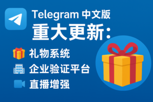 Telegram中文版大升级：礼物、直播、验证全上线！你必须知道的6大新功能